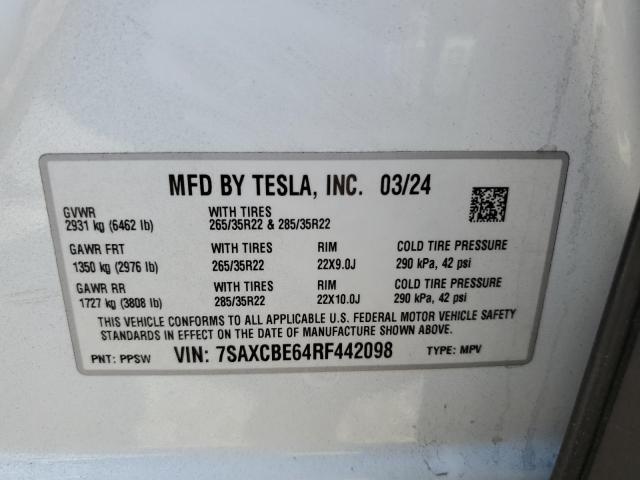 2024 TESLA MODEL X 7SAXCBE64RF442098