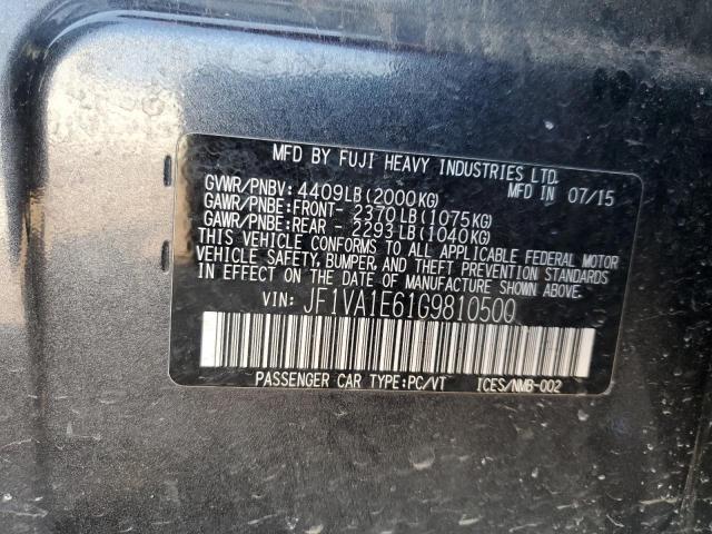 2016 SUBARU WRX PREMIU JF1VA1E61G9810500