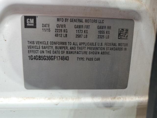 2016 BUICK LACROSSE 1G4GB5G36GF174843