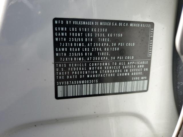 2022 VOLKSWAGEN TIGUAN SE - 3VV3B7AX6NM083015