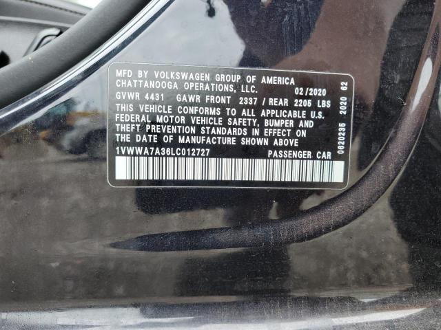 2020 VOLKSWAGEN PASSAT 1VWWA7A36LC012727