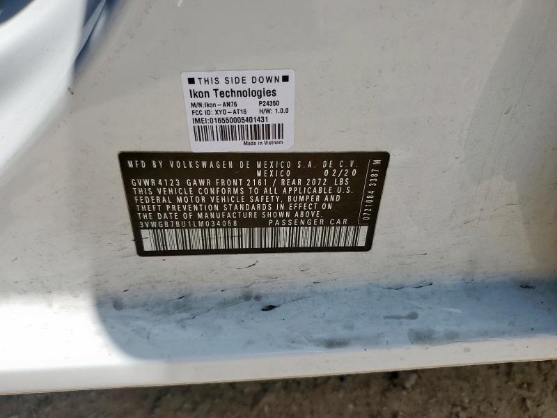 2020 VOLKSWAGEN JETTA SEL 3VWGB7BU1LM034058