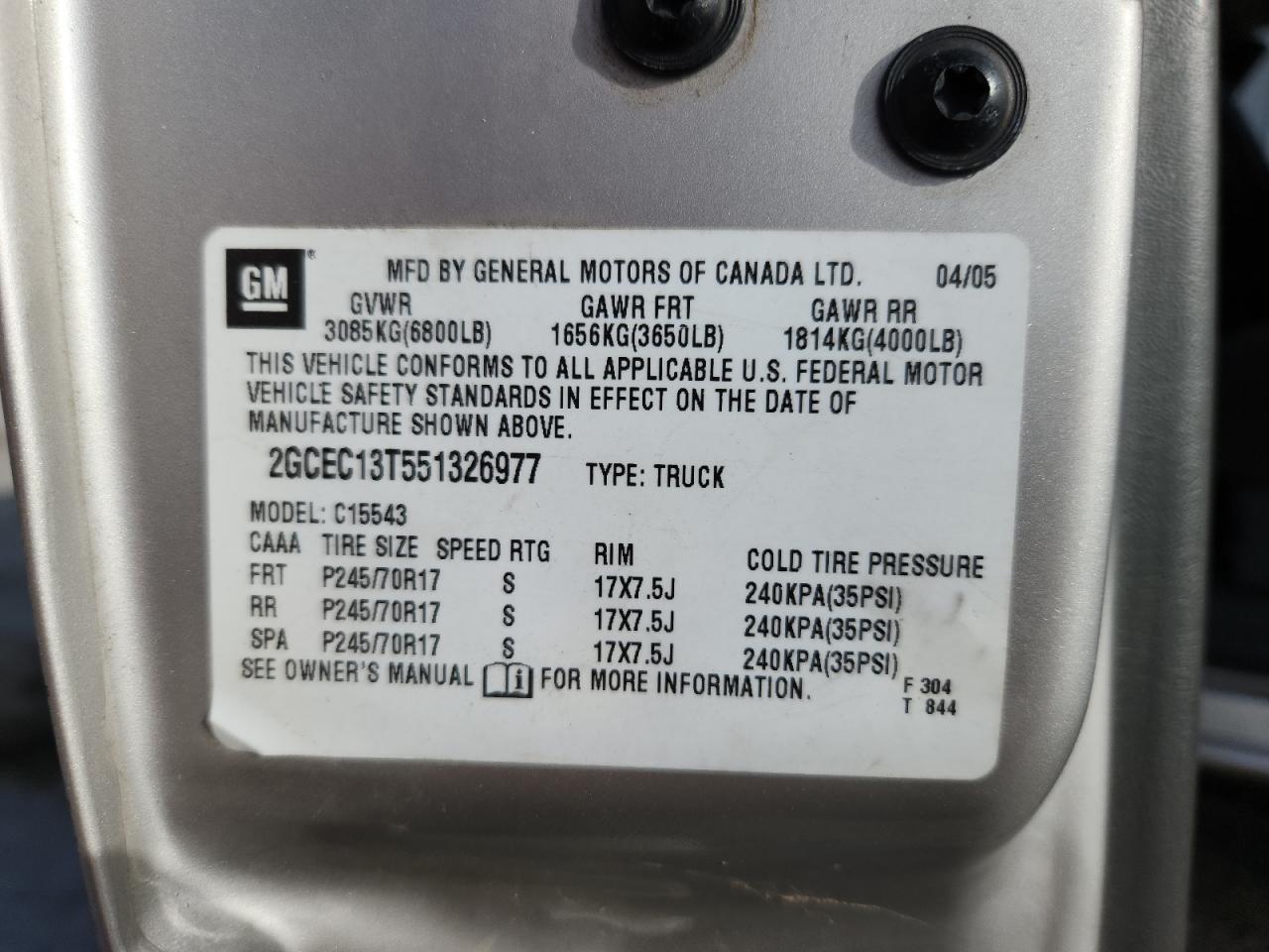 Lot #3301885443 2005 CHEVROLET SILVERADO