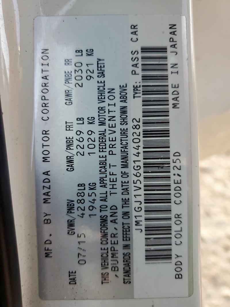 2016 MAZDA 6 TOURING - JM1GJ1V56G1440282