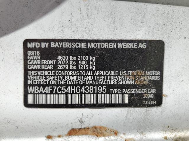 2017 BMW 430I GRAN WBA4F7C54HG438195