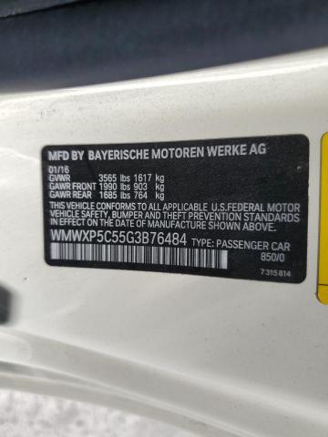 2016 MINI COOPER WMWXP5C55G3B76484