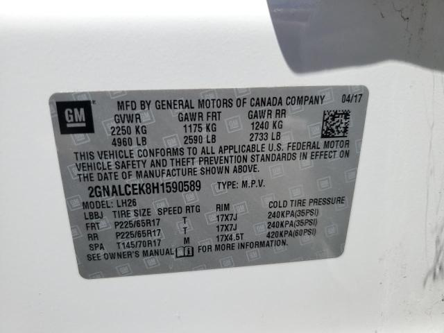 2017 CHEVROLET EQUINOX LT - 2GNALCEK8H1590589