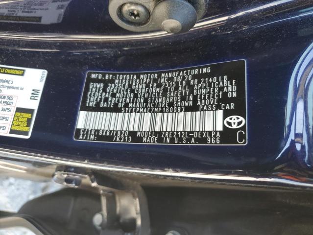2021 TOYOTA COROLLA LE 5YFEPMAE7MP160083
