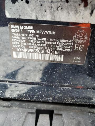 2016 BMW X6 M 5YMKW8C50G0R43195