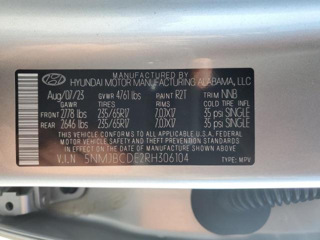 2024 HYUNDAI TUCSON SEL - 5NMJBCDE2RH306104