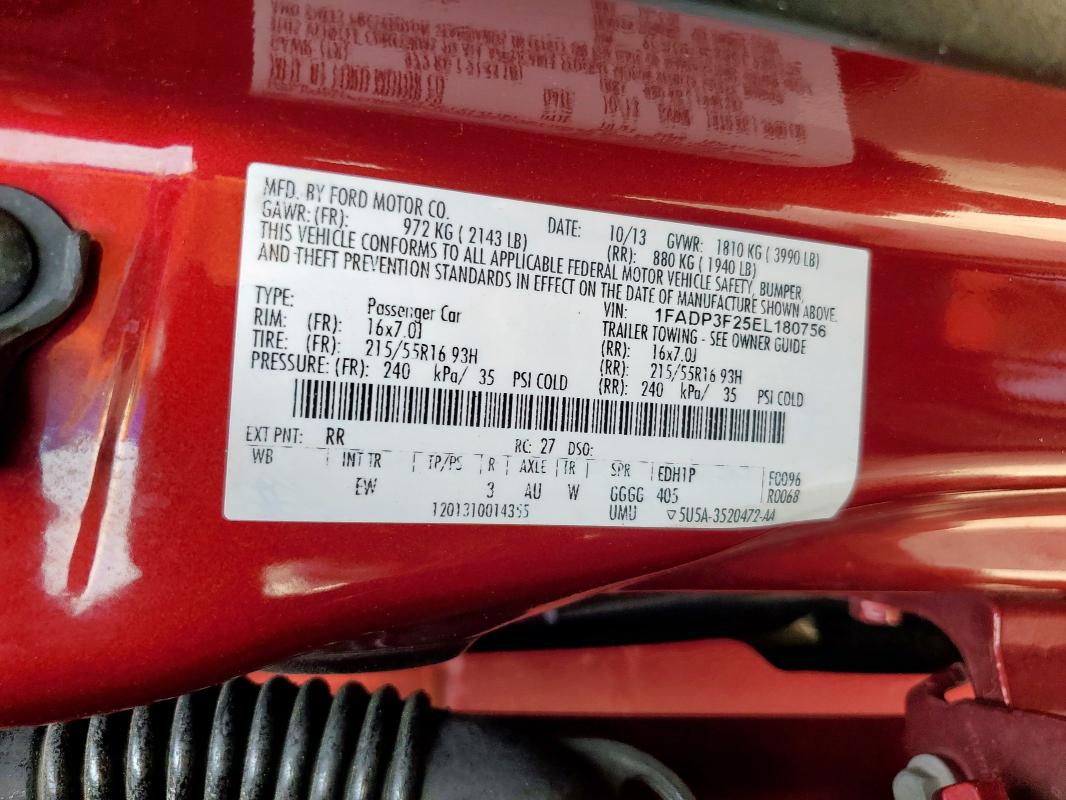 2014 FORD FOCUS SE - 1FADP3F25EL180756