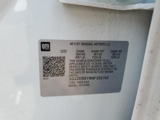 2022 CHEVROLET MALIBU LT 1G1ZD5ST8NF101753
