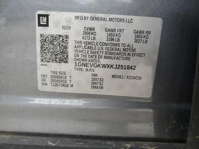 2019 CHEVROLET TRAVERSE LT 1GNEVGKWXKJ251842