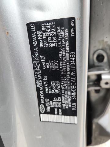 2022 HYUNDAI TUCSON SEL 5NMJBCAE9NH104438