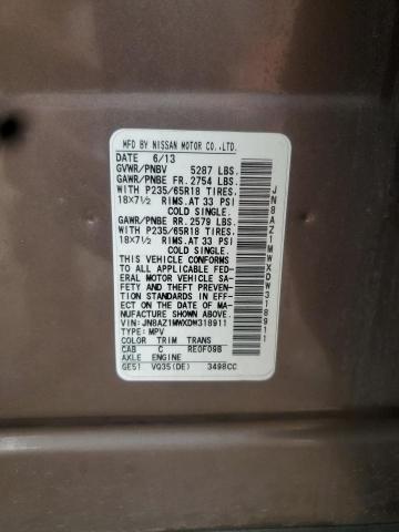 2013 NISSAN MURANO - JN8AZ1MWXDW318911