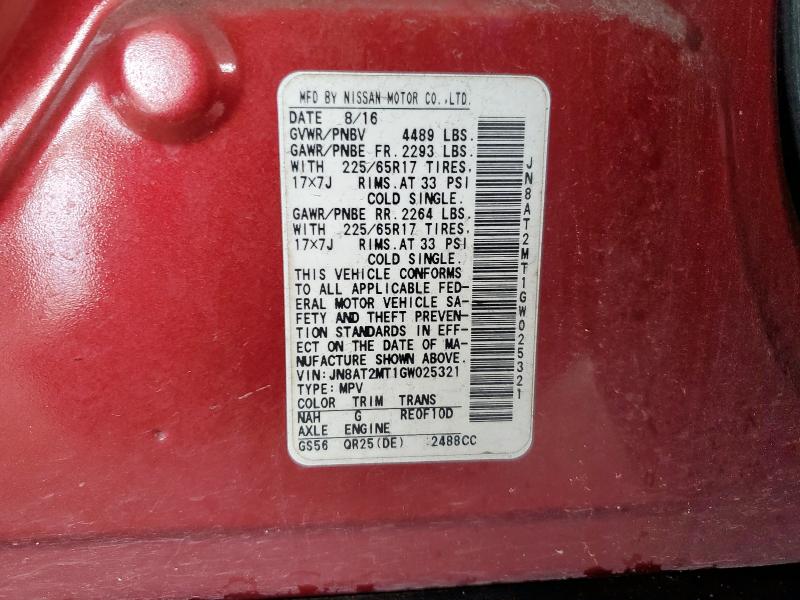 2016 NISSAN ROGUE S - JN8AT2MT1GW025321