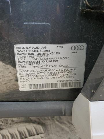 2019 AUDI Q5 PREMIUM WA1BNAFY7K2069606