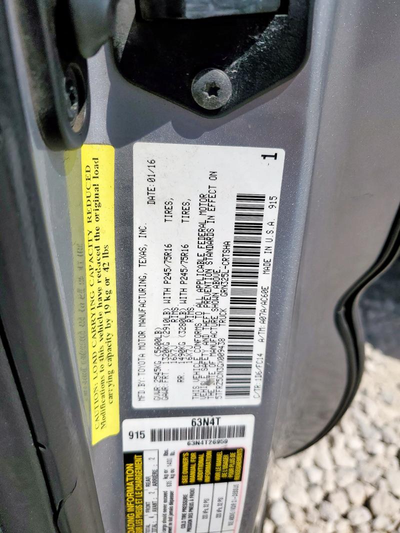 2016 TOYOTA TACOMA ACCESS CAB - 5TFRZ5CN3GX009438