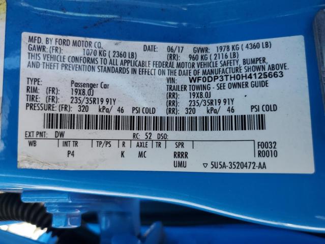 2017 FORD FOCUS RS WF0DP3TH0H4125663