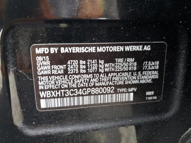 2016 BMW X1 XDRIVE2 WBXHT3C34GP880092