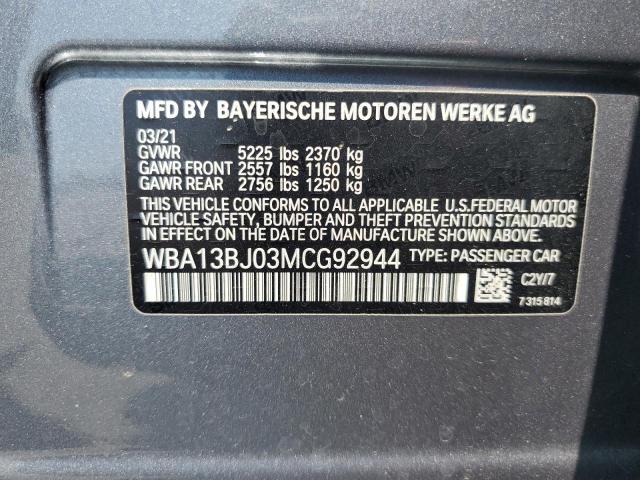 2021 BMW 530 XI WBA13BJ03MCG92944