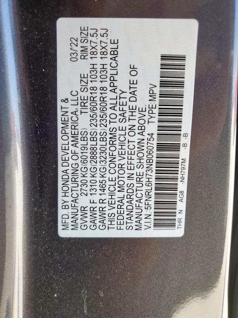 2022 HONDA ODYSSEY EX 5FNRL6H73NB060754