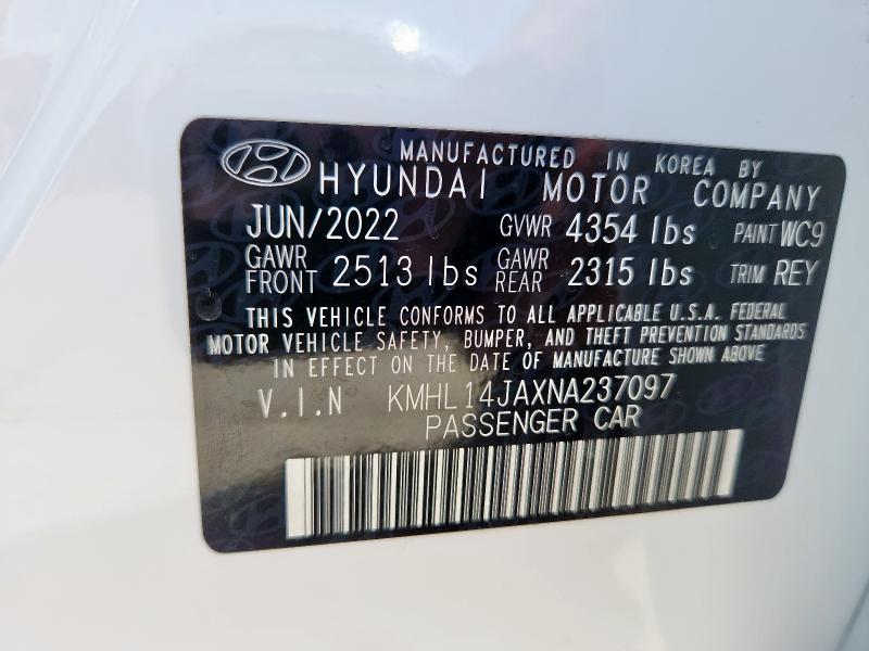 2022 HYUNDAI SONATA SEL KMHL14JAXNA237097