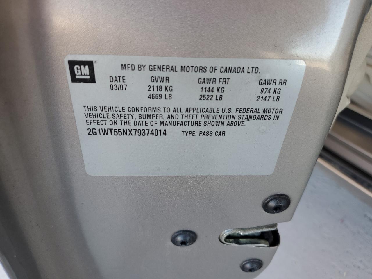 Lot #3222811594 2007 CHEVROLET IMPALA LT