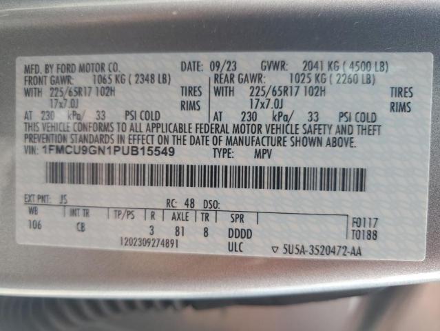 2023 FORD ESCAPE ACT 1FMCU9GN1PUB15549