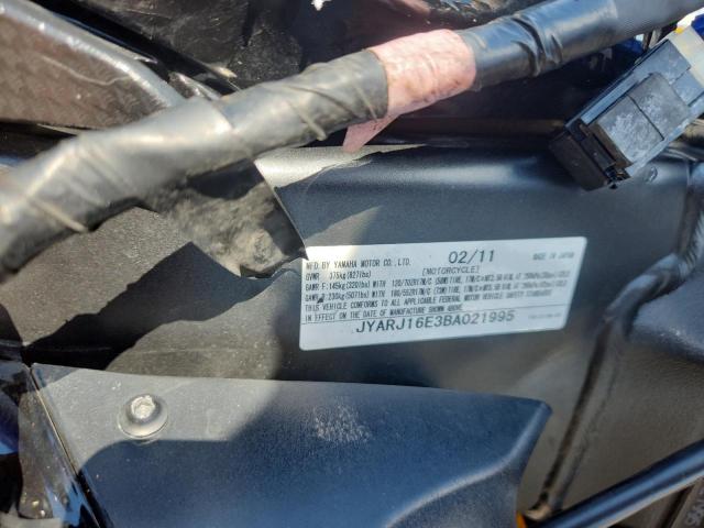 2011 YAMAHA YZFR6 JYARJ16E3BA021995