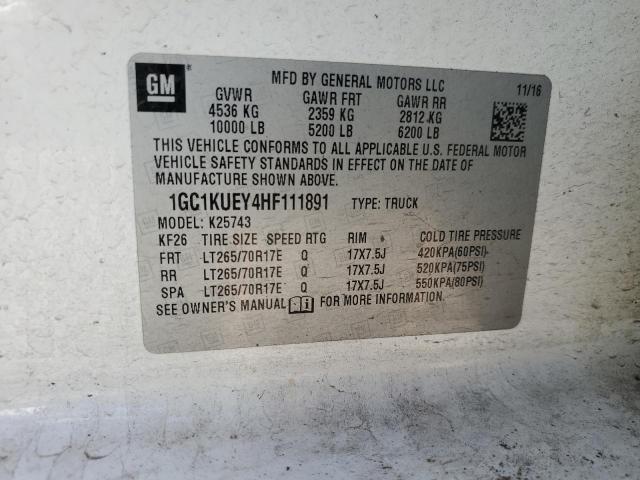 2017 CHEVROLET SILVERADO - 1GC1KUEY4HF111891