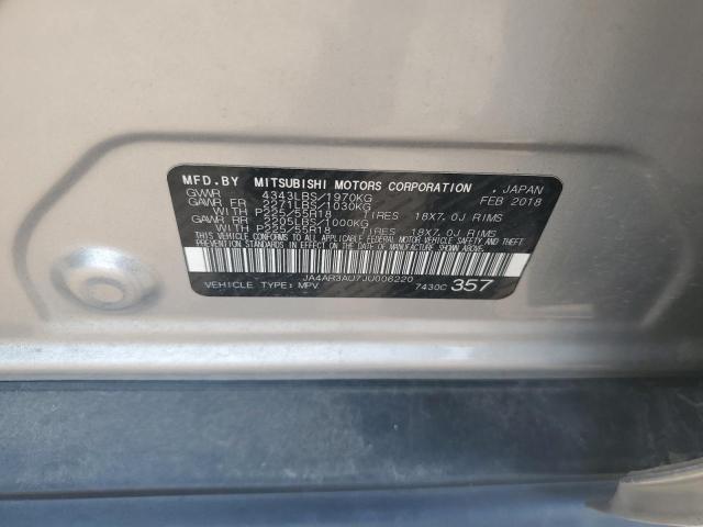 2018 MITSUBISHI OUTLANDER JA4AR3AU7JU006220