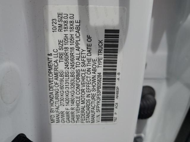 2023 HONDA RIDGELINE 5FPYK3F53PB058284