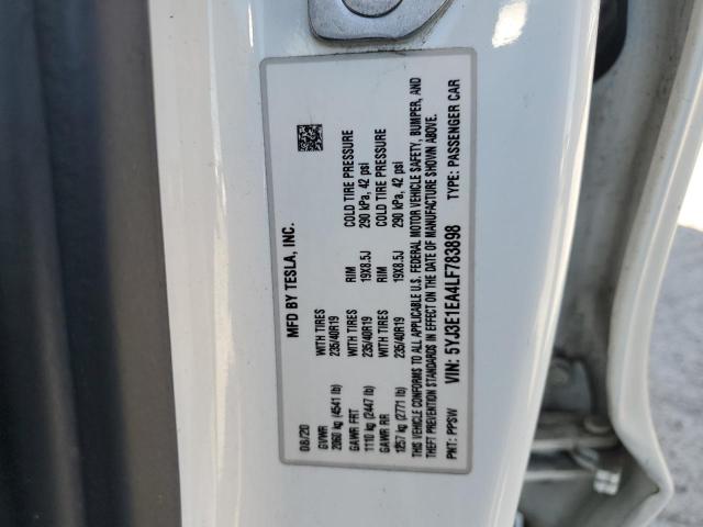 2020 TESLA MODEL 3 5YJ3E1EA4LF783898