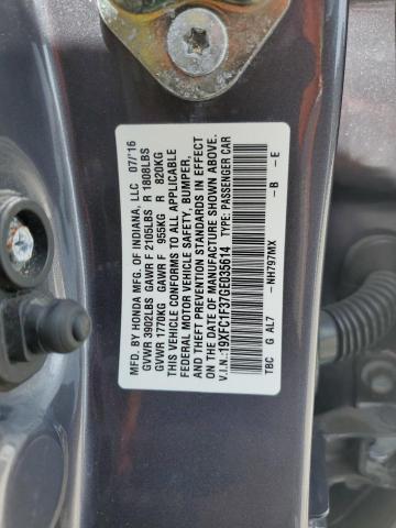 2016 HONDA CIVIC EX 19XFC1F37GE035614