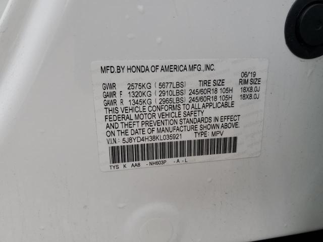 2019 ACURA MDX - 5J8YD4H38KL035921