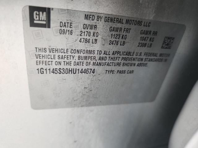 2017 CHEVROLET IMPALA PRE 1G1145S30HU144674