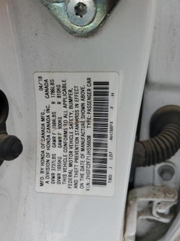 2018 HONDA CIVIC EX - 2HGFC2F71JH556608