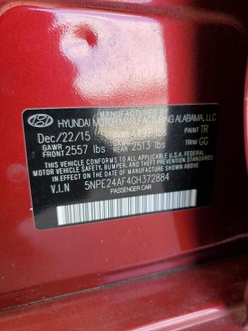 2016 HYUNDAI SONATA SE 5NPE24AF4GH372884