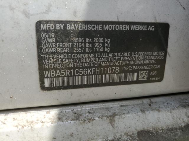 2019 BMW 330I WBA5R1C56KFH11078