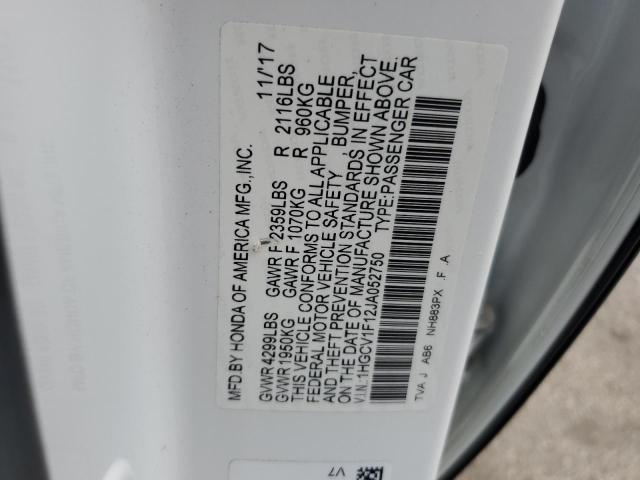 2018 HONDA ACCORD LX 1HGCV1F12JA052750