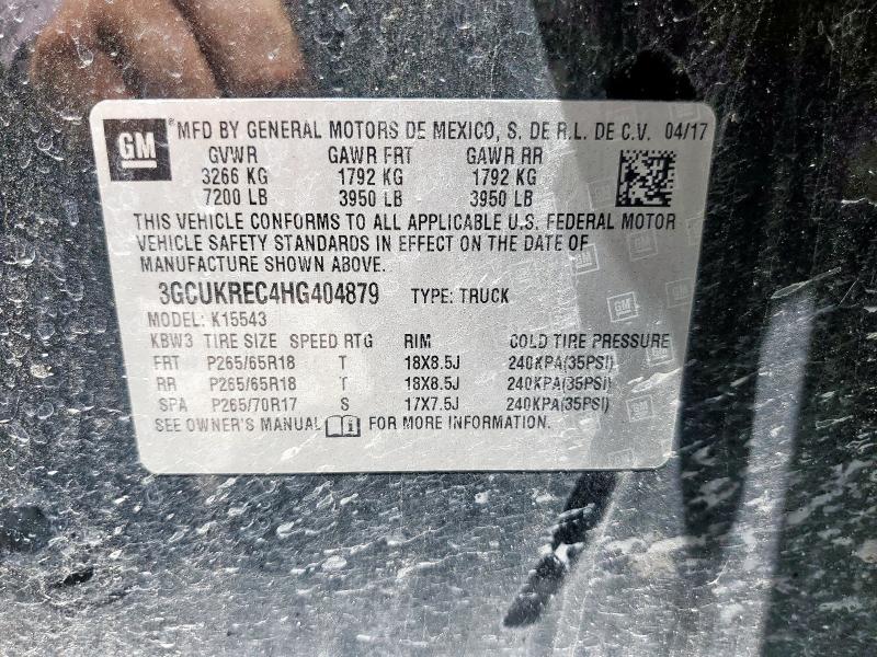 2017 CHEVROLET SILVERADO - 3GCUKREC4HG404879