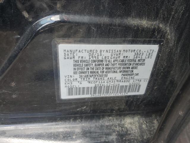 2015 NISSAN SENTRA S 3N1AB7AP2FY249159