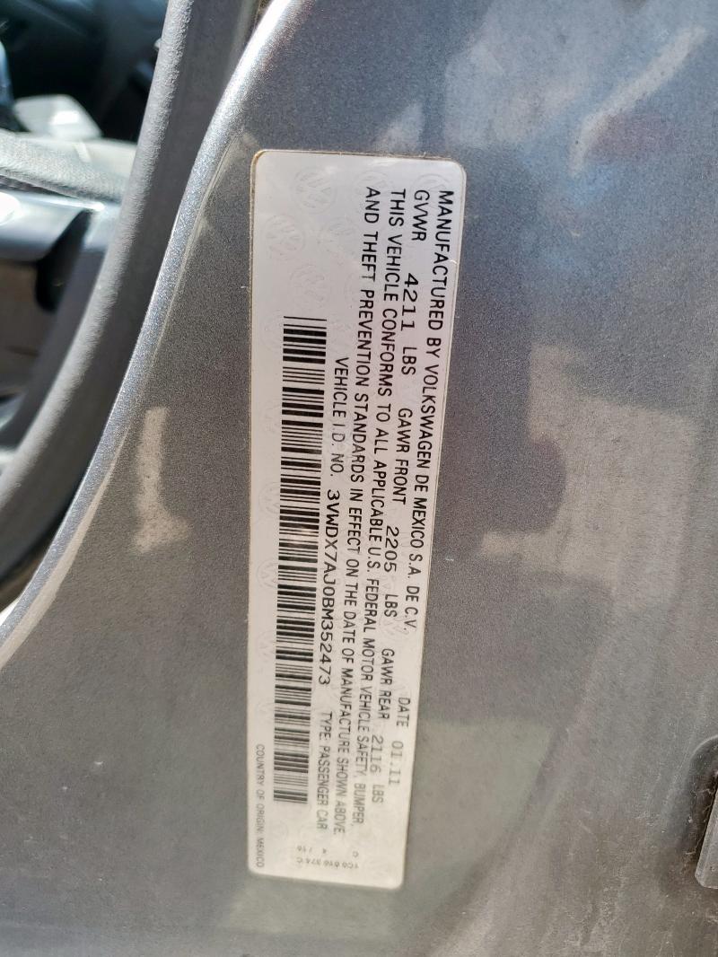 2011 VOLKSWAGEN JETTA SE - 3VWDX7AJ0BM352473