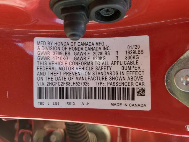 2020 HONDA CIVIC SPOR - 2HGFC2F88LH527926