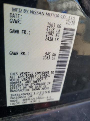 2019 NISSAN ALTIMA SV 1N4BL4DV8KC123596