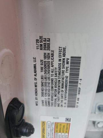 2021 HONDA PILOT ELIT 5FNYF6H04MB039142