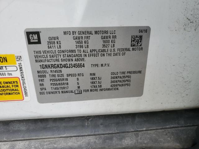 2016 CHEVROLET TRAVERSE L 1GNKRGKD4GJ345664