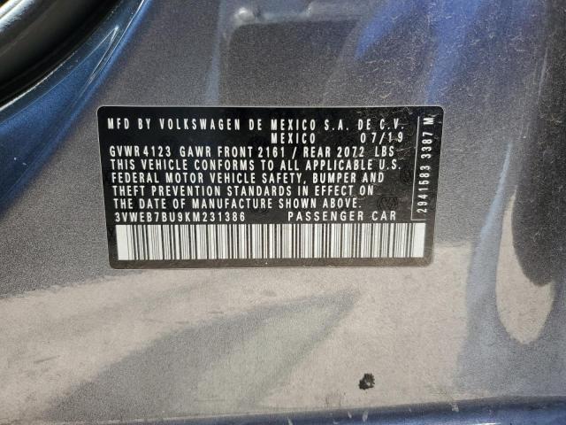 2019 VOLKSWAGEN JETTA SEL 3VWEB7BU9KM231386