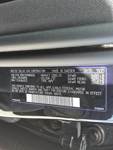 2022 VOLVO XC60 B5 MO YV4L12RK2N1986656